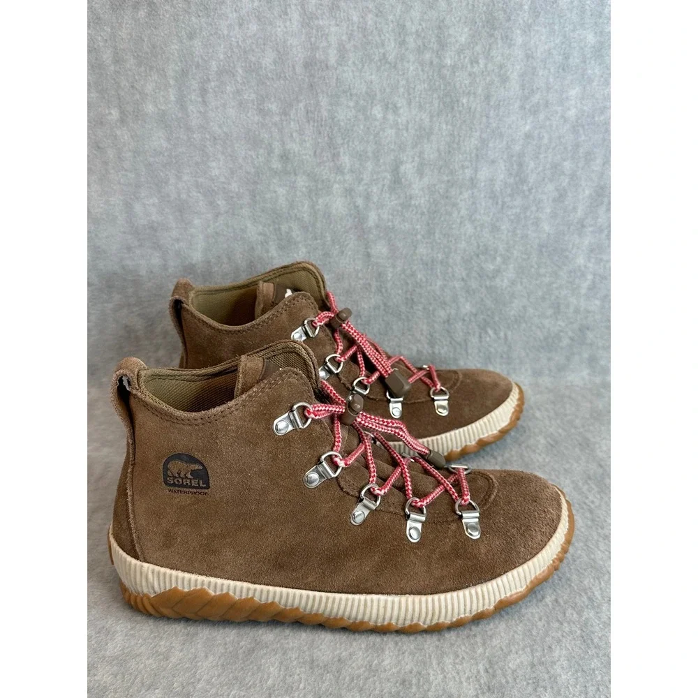 Sorel Out N About Plus Conquest Womens 5 Suede Boots Brown Red Women‎ 1877051